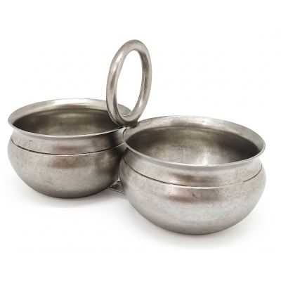 Pewter Sugar & Creamer Pots Set