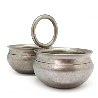Pewter Sugar & Creamer Pots Set