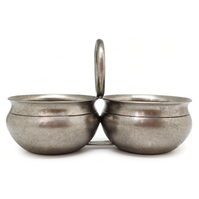Pewter Sugar & Creamer Pots Set