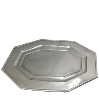 Pewter Octagon tray 60 cms.