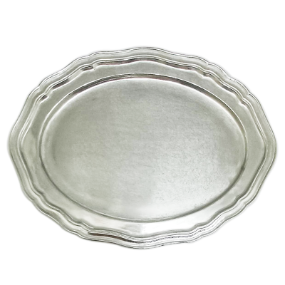 Pewter Oval Tray Chippendale 30 cms.