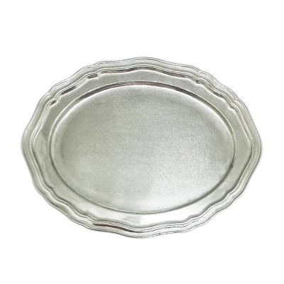 Pewter Oval Tray Chippendale 24 cms.