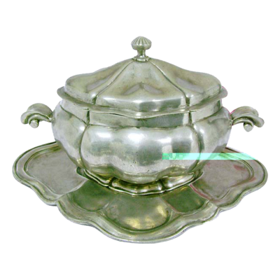 Pewter Tureen w/ Plate