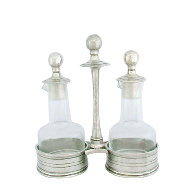 Vinegar Set / Pewter Decorate