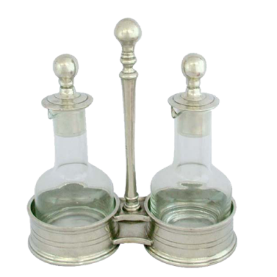 Vinegar Set / Pewter Decorate