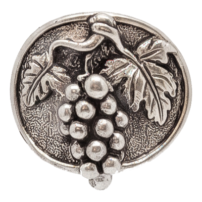 Porcelain Oval Plate 21 cms. w/Pewter Grape Medal