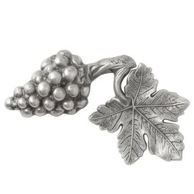 Porcelain Wide Rim Plate 25 cms. w/Pewter Grape bunch