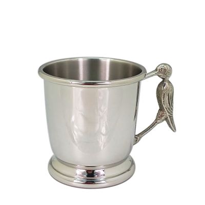 Pewter Baby Cup with Stork Handle