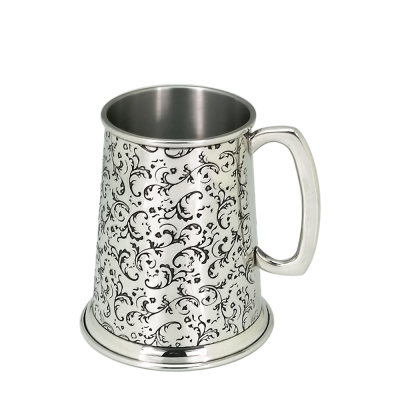 Pewter Beer Tankard_Grapic Pattern