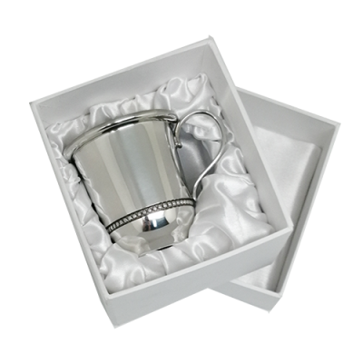 Pewter Beaded Rim Baby Cup - Gift Set