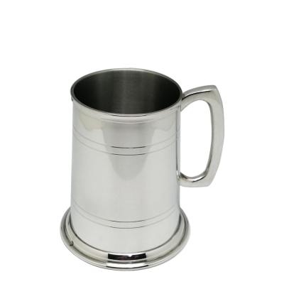 Pewter Mug Stein, Lidded - Traditional Light Weight styled