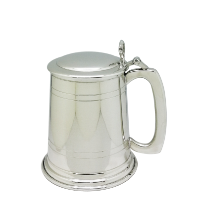 Pewter Mug Stein, Lidded - Traditional Light Weight styled