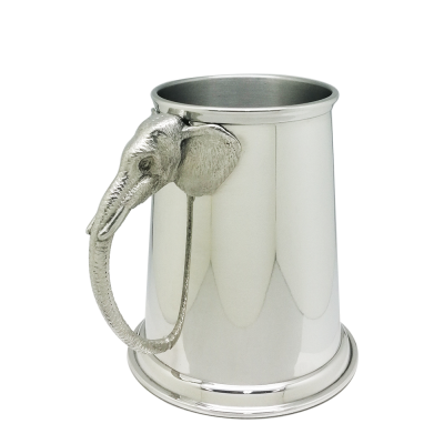 Pewter Beer Tankard-Elephant Handle