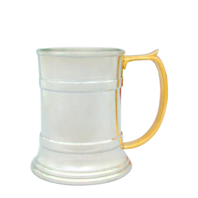 Pewter Beer Tankard, Gold Plated Handle_Royal Finish