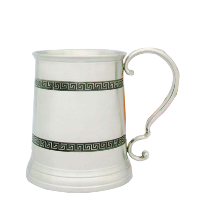 Pewter Tankard, Greek Key Bands_2