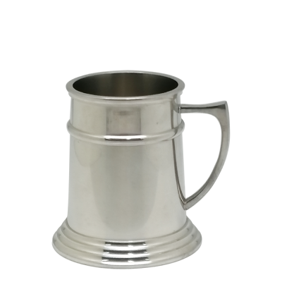 Pewter Mug, Polish Finish, Heavy Base MED.