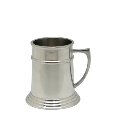 Pewter Mug, Polish Finish, Heavy Base SML.