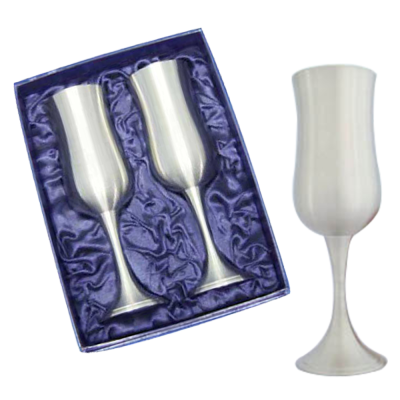 Pewter Champagne Flute, Pair in Giftbox