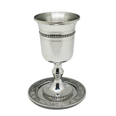 Pewter Wine Goblet  with Plate