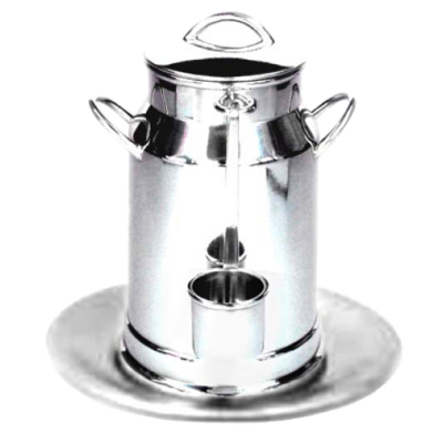Pewter Milk Tank w/Plate_Size XL