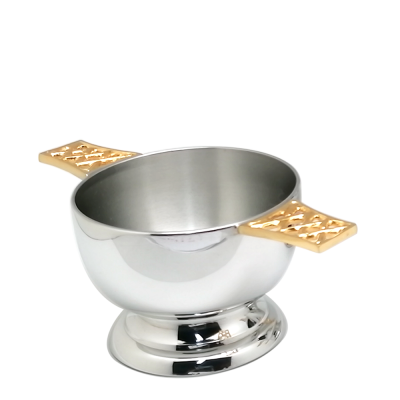 Pewter Quarch Bowl/ Gold Wing / Size: S