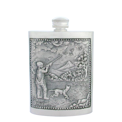Pewter Hip Flask_Hunting