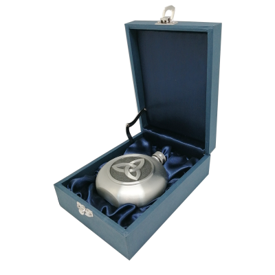 Pewter Round Hip Flask_5 in GiftBox