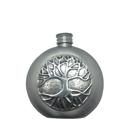 Pewter Round Hip Flask_Tree