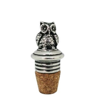 Bottle Cork / Pewter Owl Décor