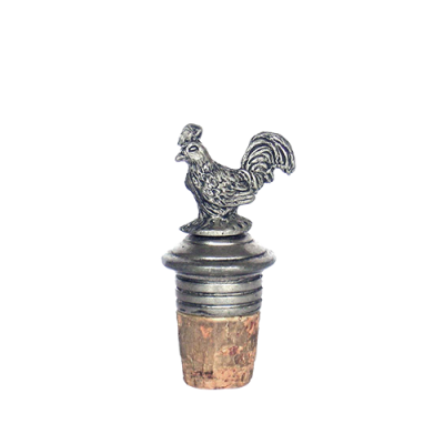 Bottle Cork / Pewter Roosters Décor