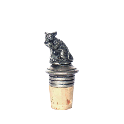Bottle Cork / Pewter Squirrel Décor