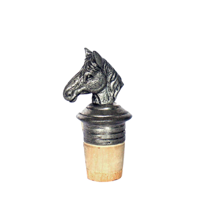 Bottle Cork / Pewter Horse Décor