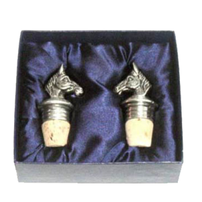 Bottle Cork / Pewter Horse Décor in GiftBox