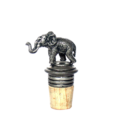 Bottle Cork / Pewter Elephant Décor