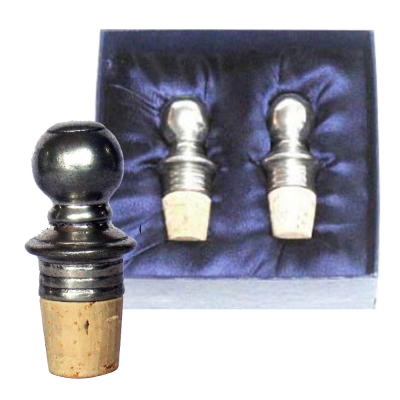 Bottle Cork / Pewter Décor in Giftbox