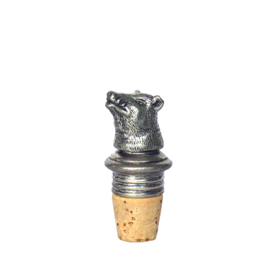 Bottle Cork / Pewter Boar Décor