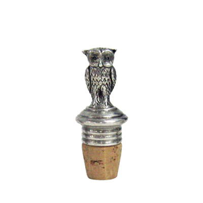 Bottle Cork / Pewter Owl Décor