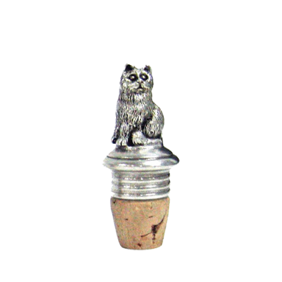 Bottle Cork / Pewter Cat Décor