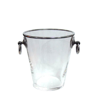 Glass Ice Bucket Pewter Décor