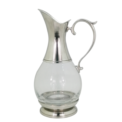 Glass Decanter Pewter Décor