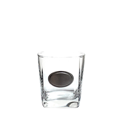 DOF Whiskey Glass w/Pewter Base