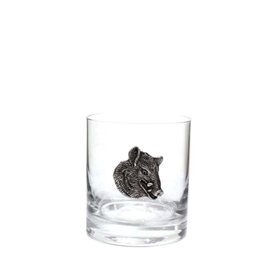 Whiskey Glass w/Boar head motif