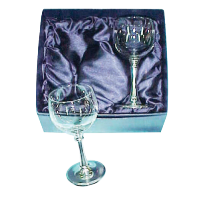 Wine Glass w/ Pewter Stem in Giftbox