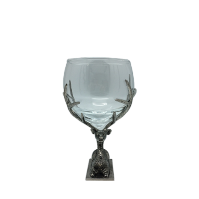 Wine Glass w/Pewter Stem_ELK