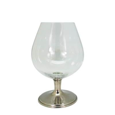 Brandy Cognac Crystal Glass w/Pewter Stem