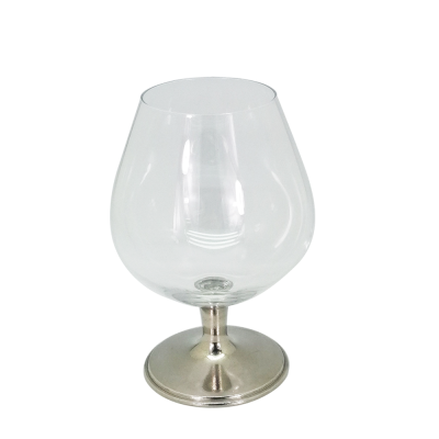 Brandy Cognac Crystal Glass w/Pewter Stem