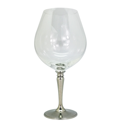 Burgundy Crystal Glass w/Pewter Stem