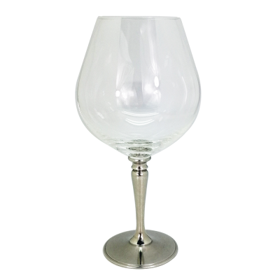 Burgundy Crystal Glass w/Pewter Stem