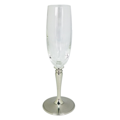 Champagen Crystal Glass w/Pewter Stem