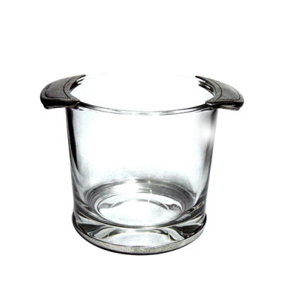 Glass Ice Bucket Pewter Décor